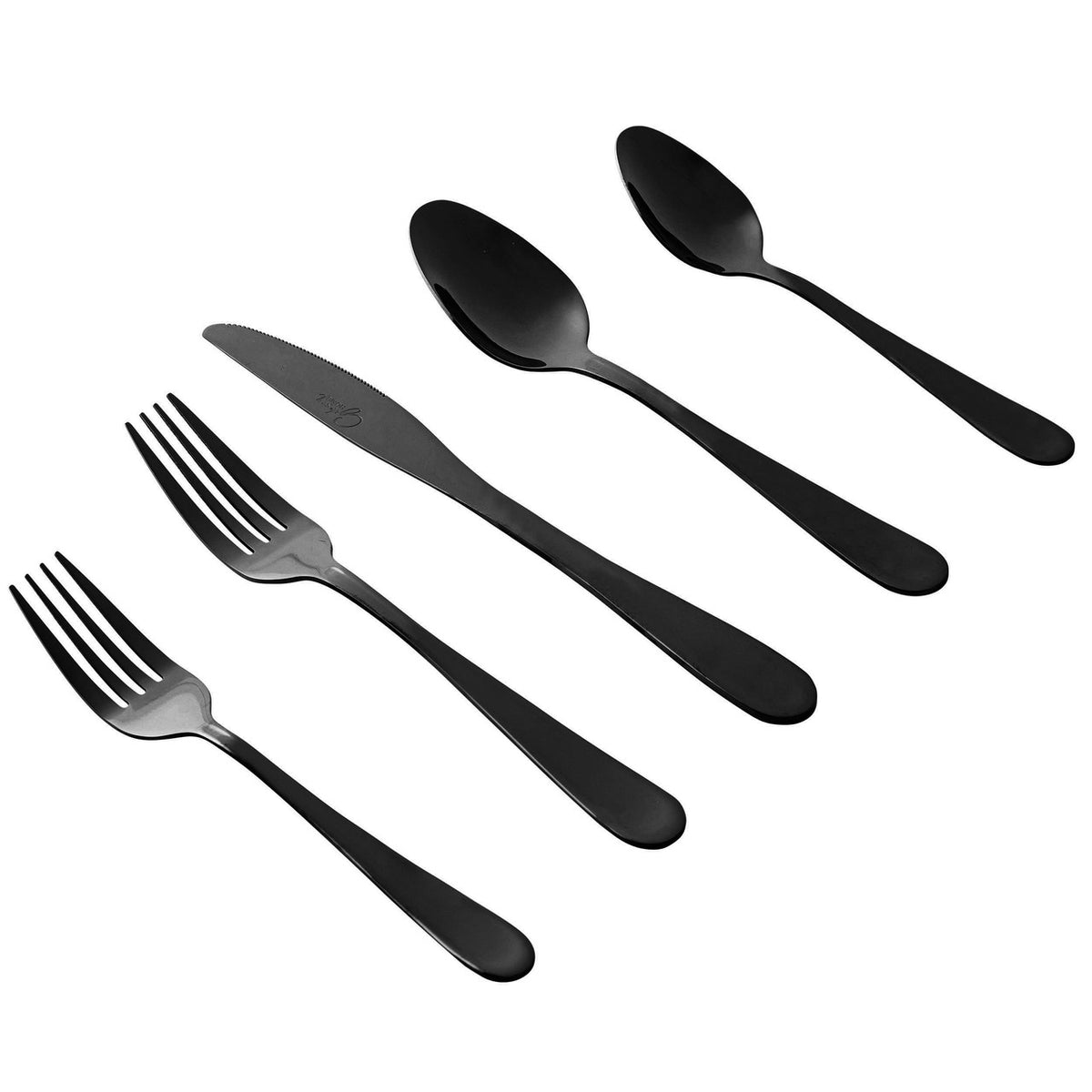 Gibson Home Stravidia 20-Piece Black Stainless Steel Cutlery Set