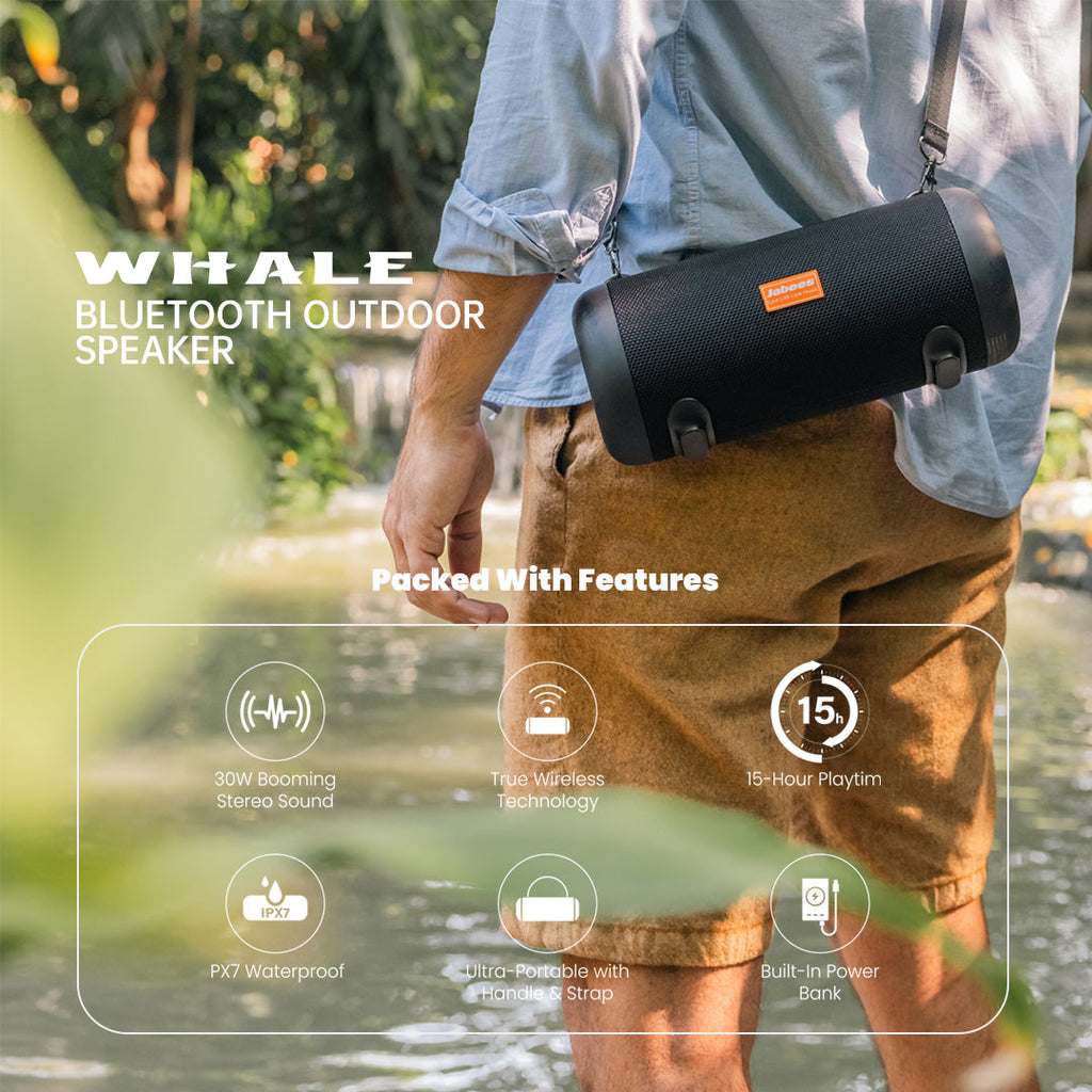 WHALE Wireless Outdoor Speaker with Nylon Strap