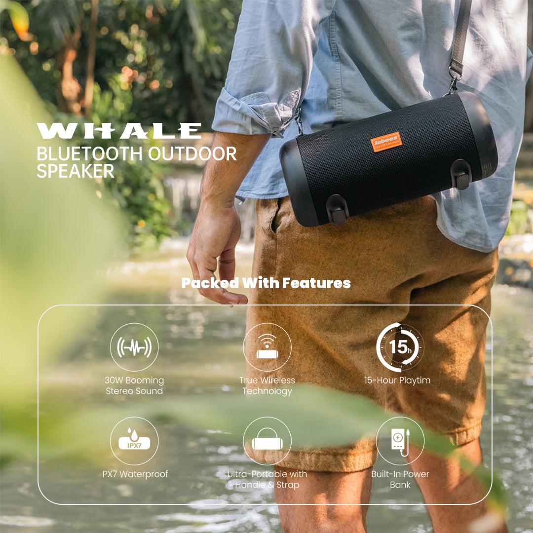 WHALE Wireless Outdoor Speaker with Nylon Strap