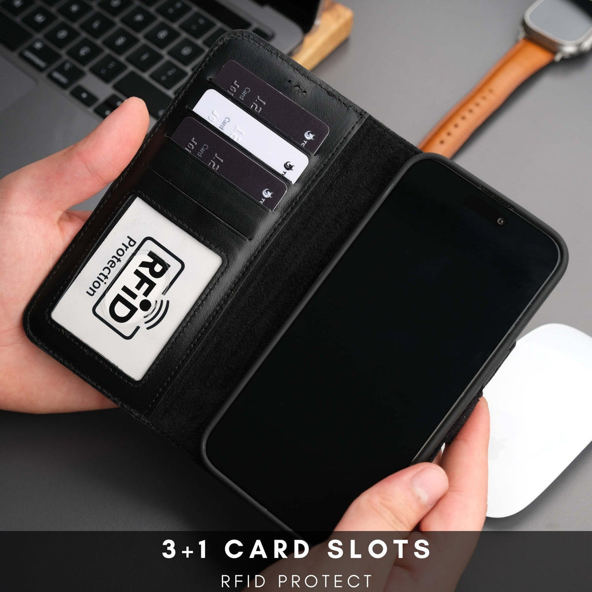 Casper Leather iPhone 14 Wallet Case | MagSafe