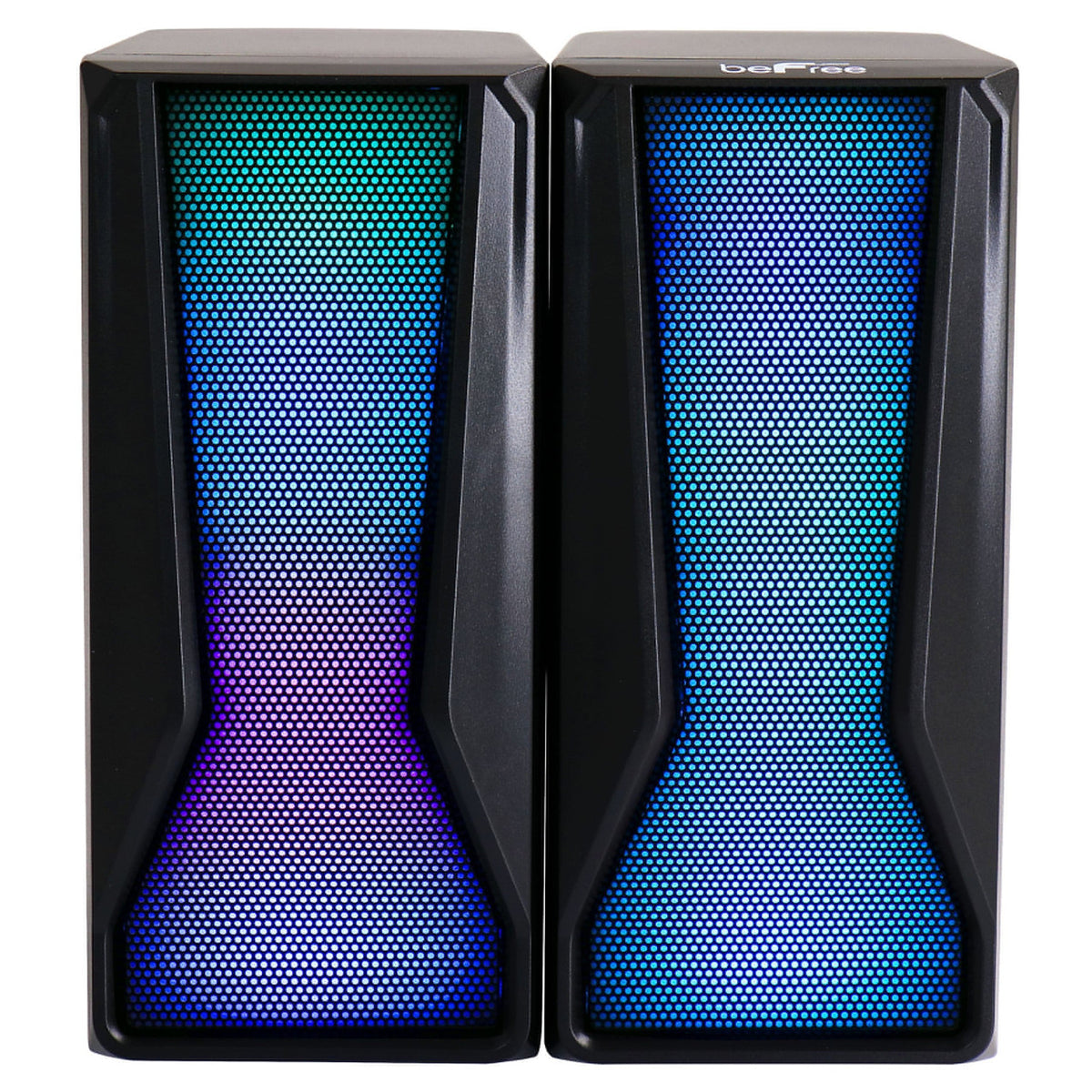 beFree Sound Colour LED Dual Gaming Speakers – USB & AUX