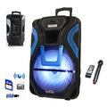 beFree Sound 15 Inch Rechargeable Bluetooth PA Speaker with SD/FM/USB