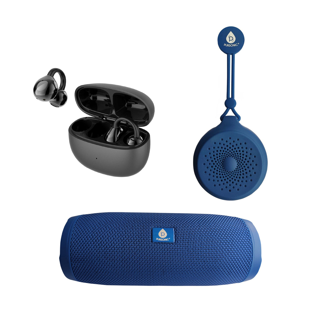 Total Audio Freedom Collection – Wireless Earbuds + 360° Speaker + Waterproof Suction Speaker