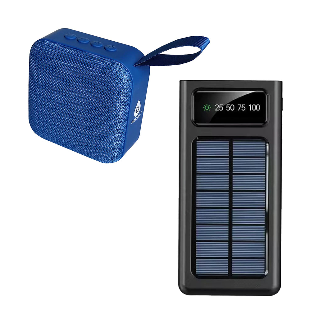 Adventure Power & Sound Bundle – Solar Power Bank + 360° Wireless Speaker