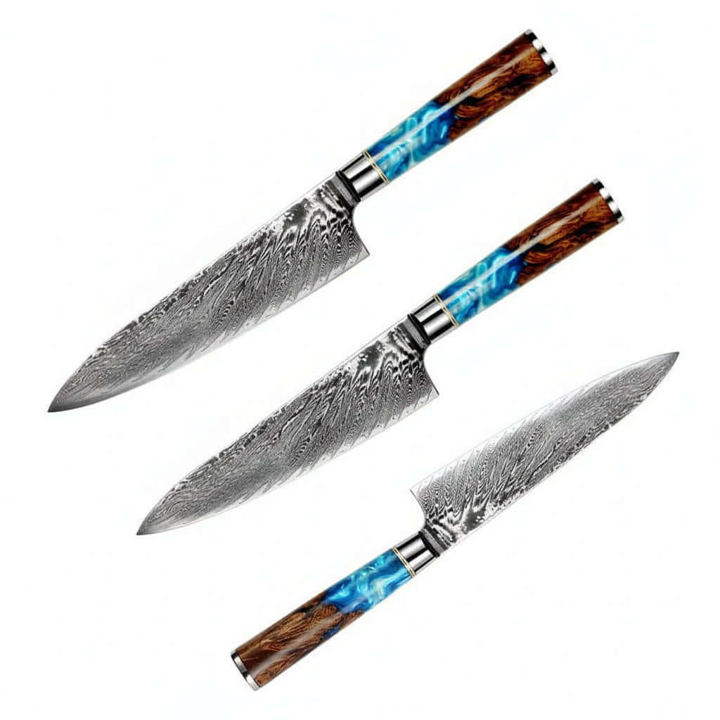 Damascus Steel Pattern Kitchen Knife