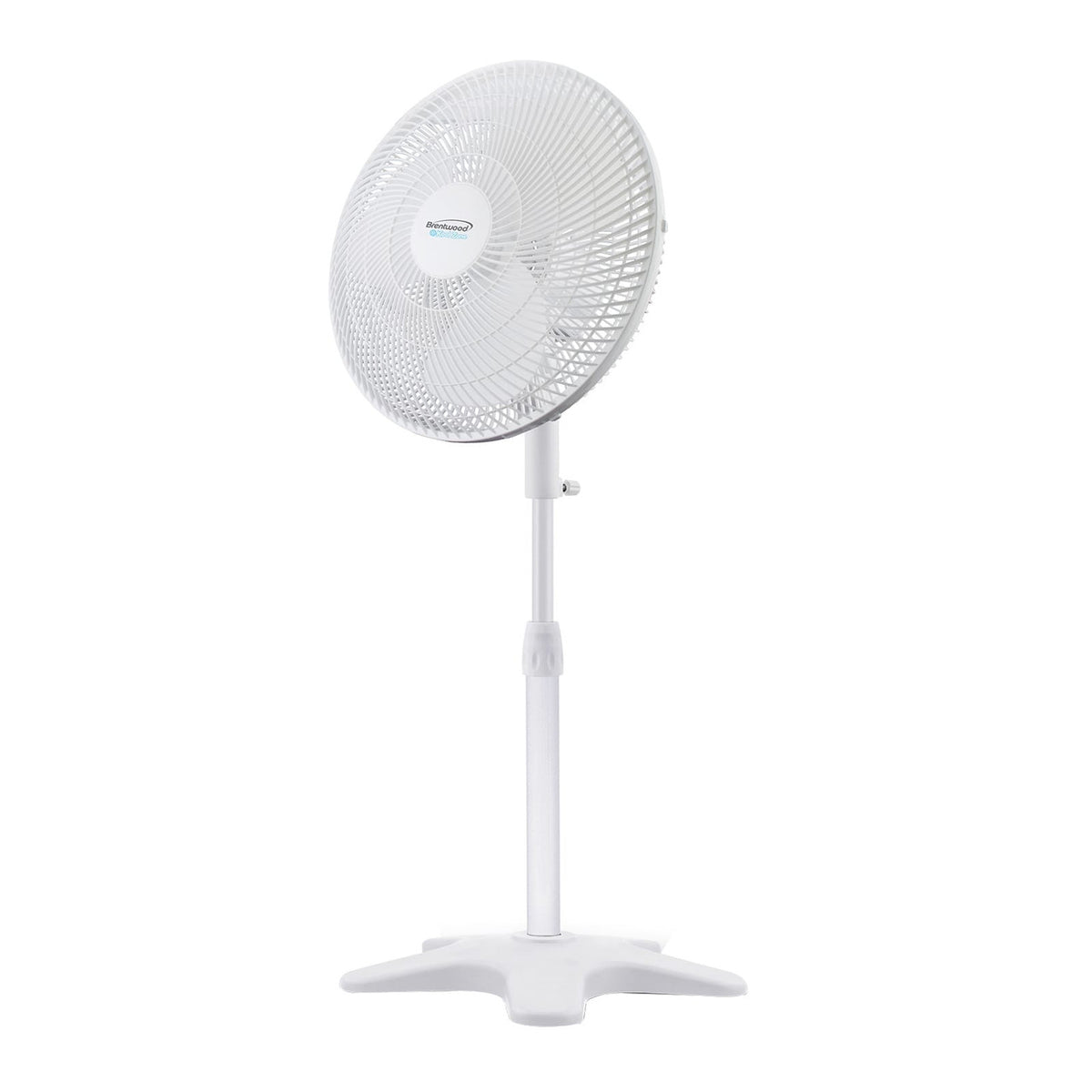 Brentwood Kool Zone F-16SPW 3-Speed 16” Oscillating Stand Fan, White