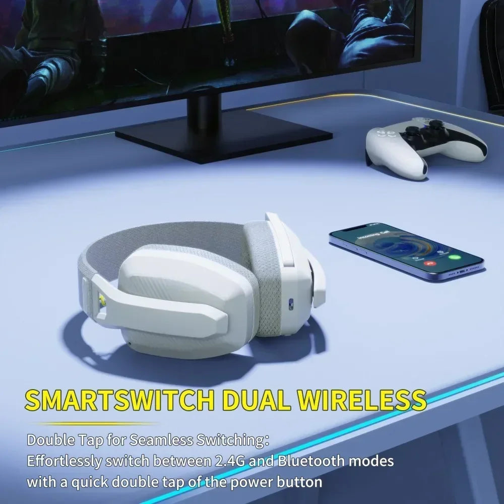 Wireless 7.1 Surround Gaming Headset with Mic – White