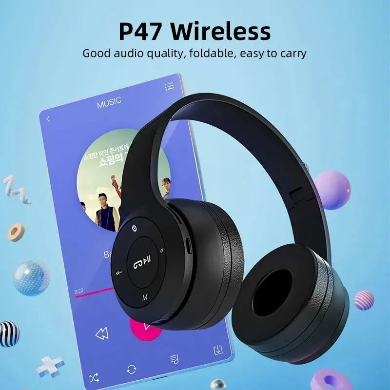 Foldable Bluetooth Wireless Sports & Gaming Headset – Black