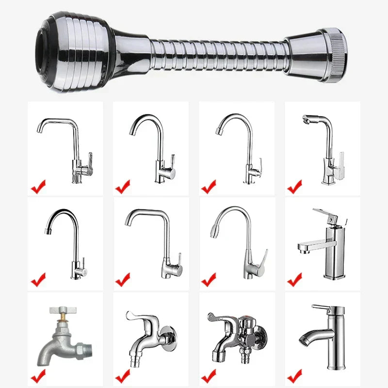 360° Swivel Faucet Extender – 2 Spray Modes