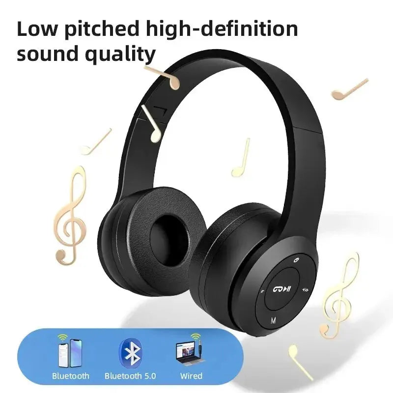 Foldable Bluetooth Wireless Sports & Gaming Headset – Black