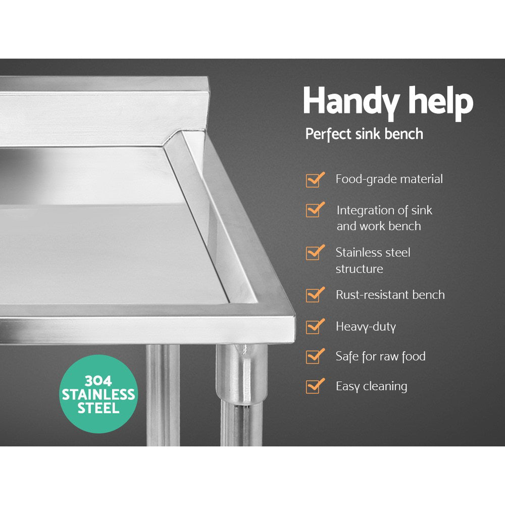 Stainless Steel Double Sink Bench – 100 x 60 cm