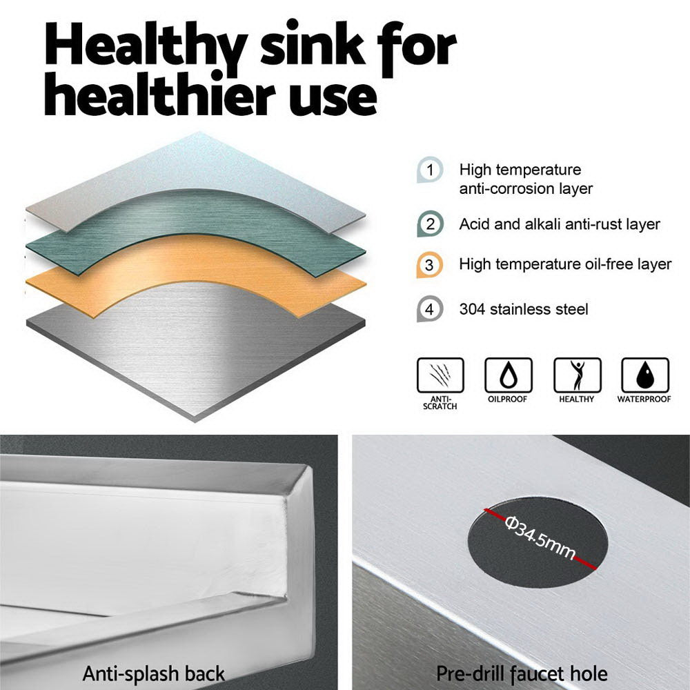 Stainless Steel Double Sink Bench – 100 x 60 cm