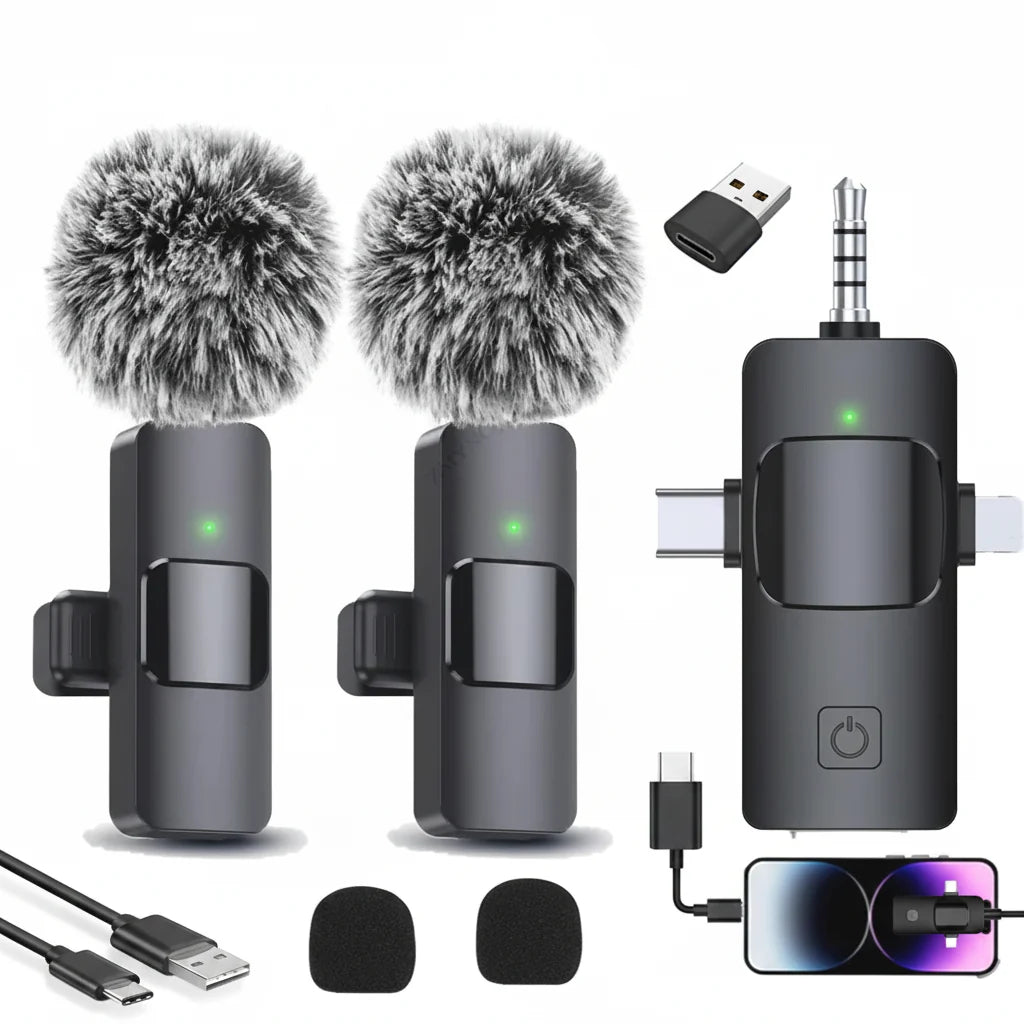 Wireless Lavalier Microphone for iPhone & Android