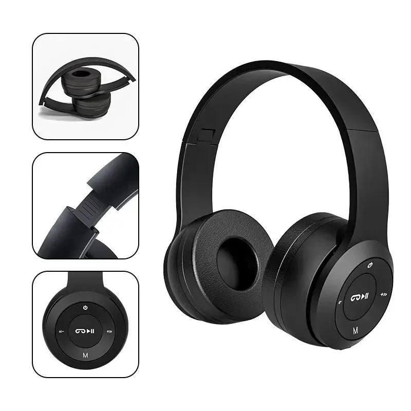 Foldable Bluetooth Wireless Sports & Gaming Headset – Black