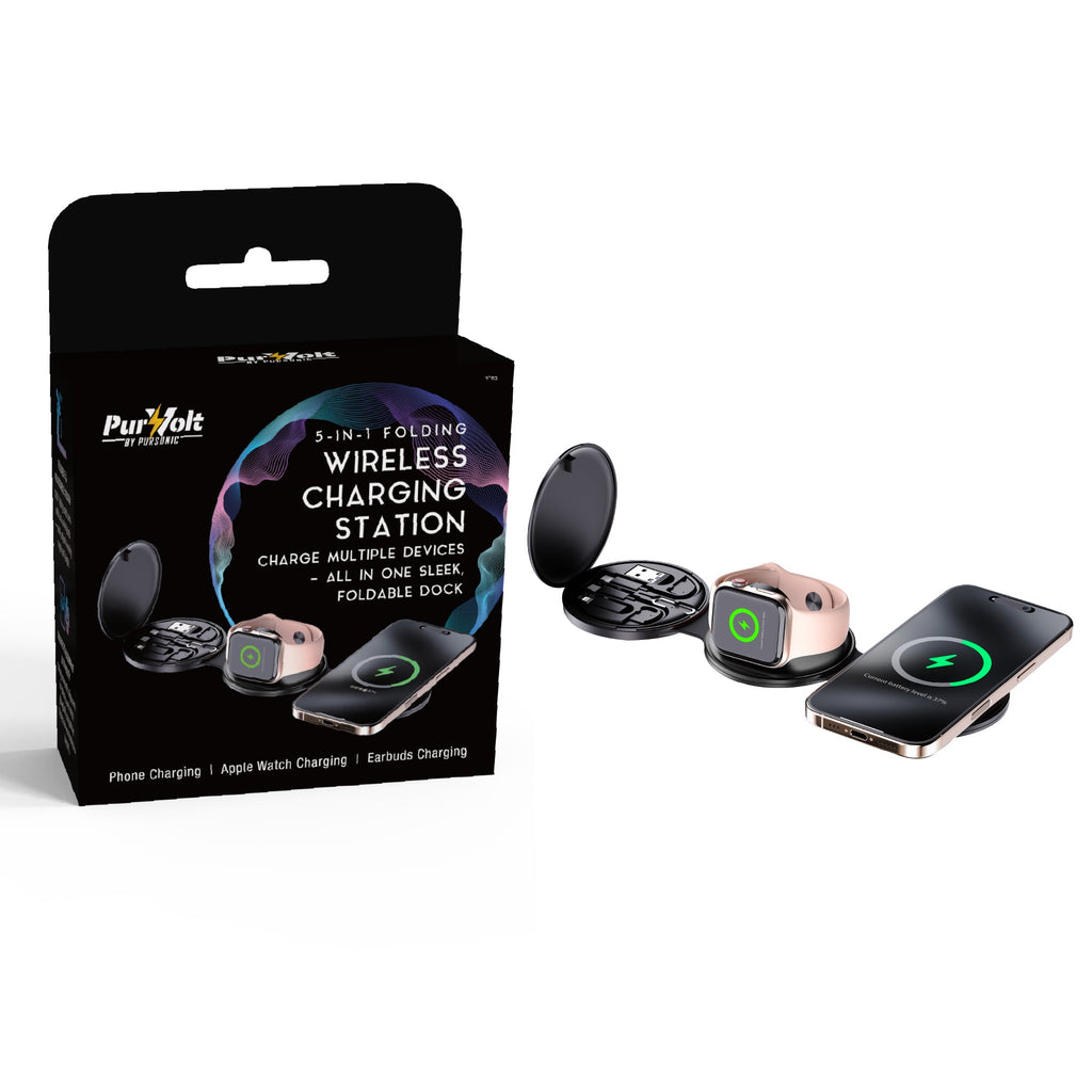 Complete Wireless Charging & Comfort Bundle – Mug Warmer Charger + 5-in-1 Folding Charging Station