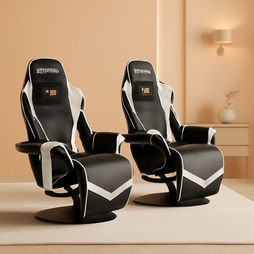 White Gaming Recliner with Cup Holder & Adjustable Footrest