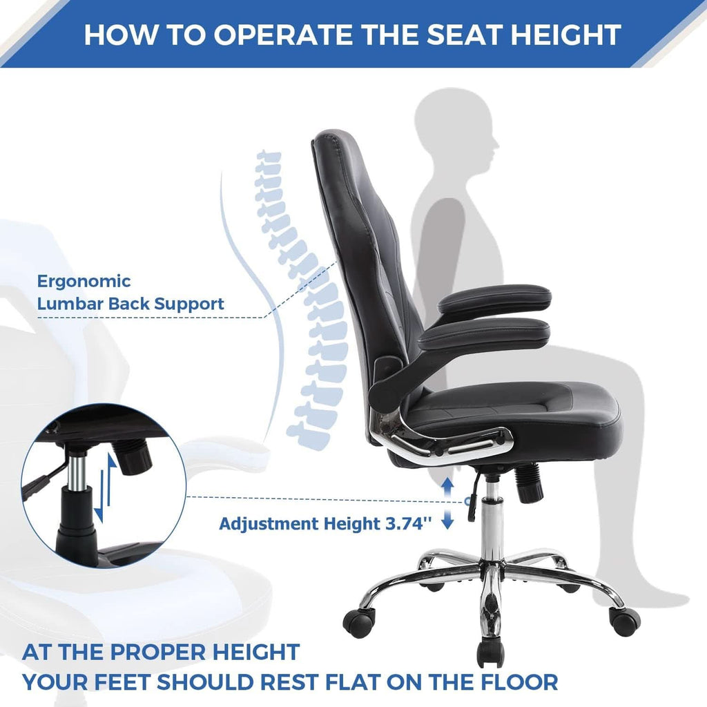 Ergonomic Height-Adjustable Gaming Chair – Black