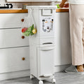 NNETM Wheeled Press-Top Kitchen Recycling Bin