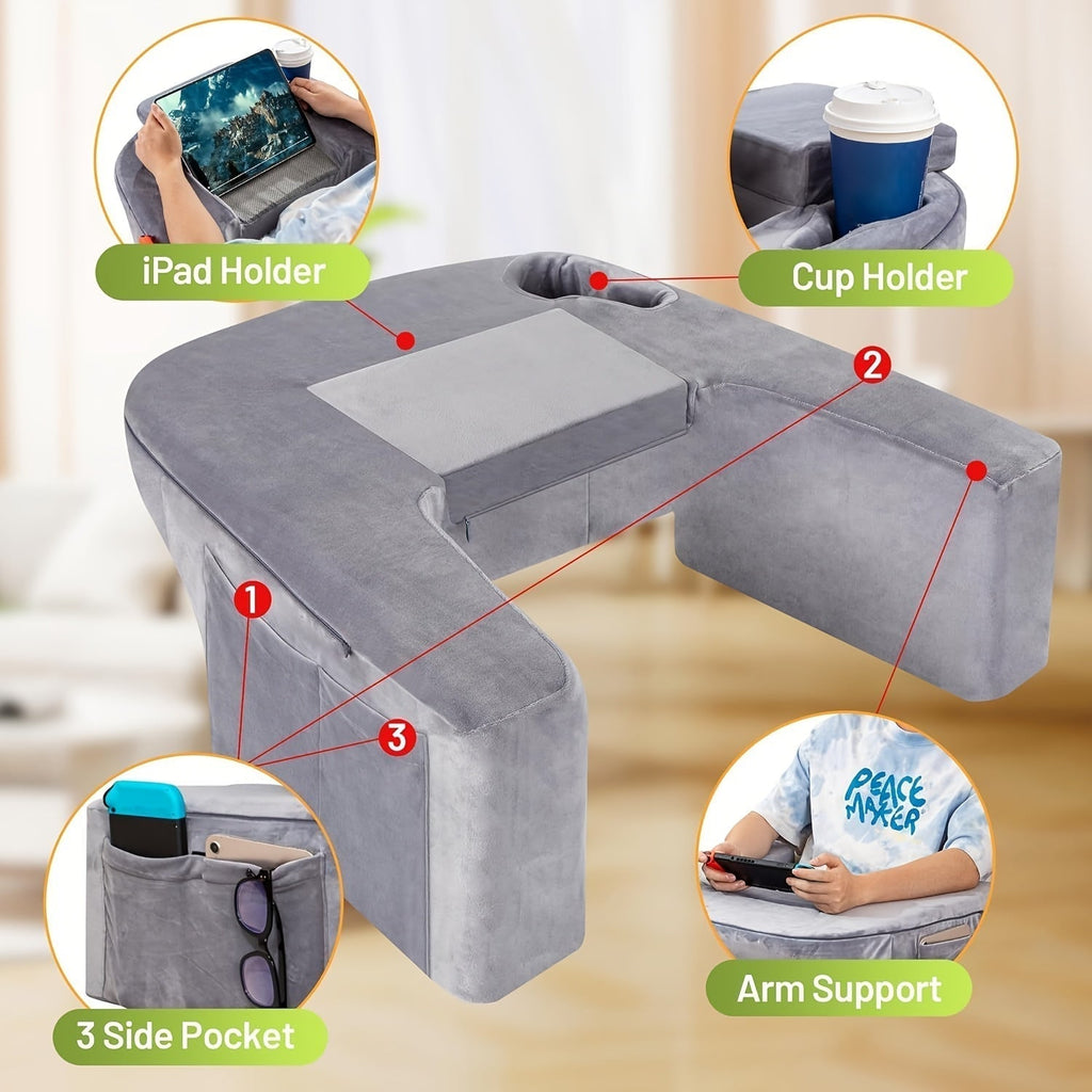 Gaming Reading Pillow with Cup Holder