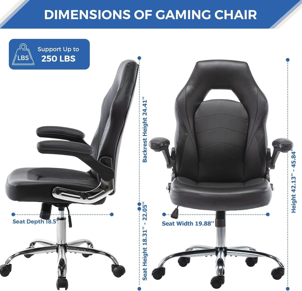Ergonomic Height-Adjustable Gaming Chair – Black