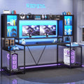 74.8 Inch Ergonomic Gaming Desk with LED Lights