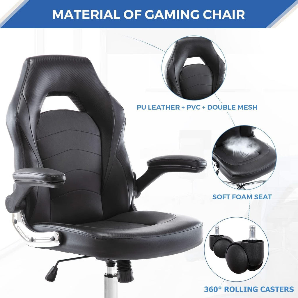 Ergonomic Height-Adjustable Gaming Chair – Black
