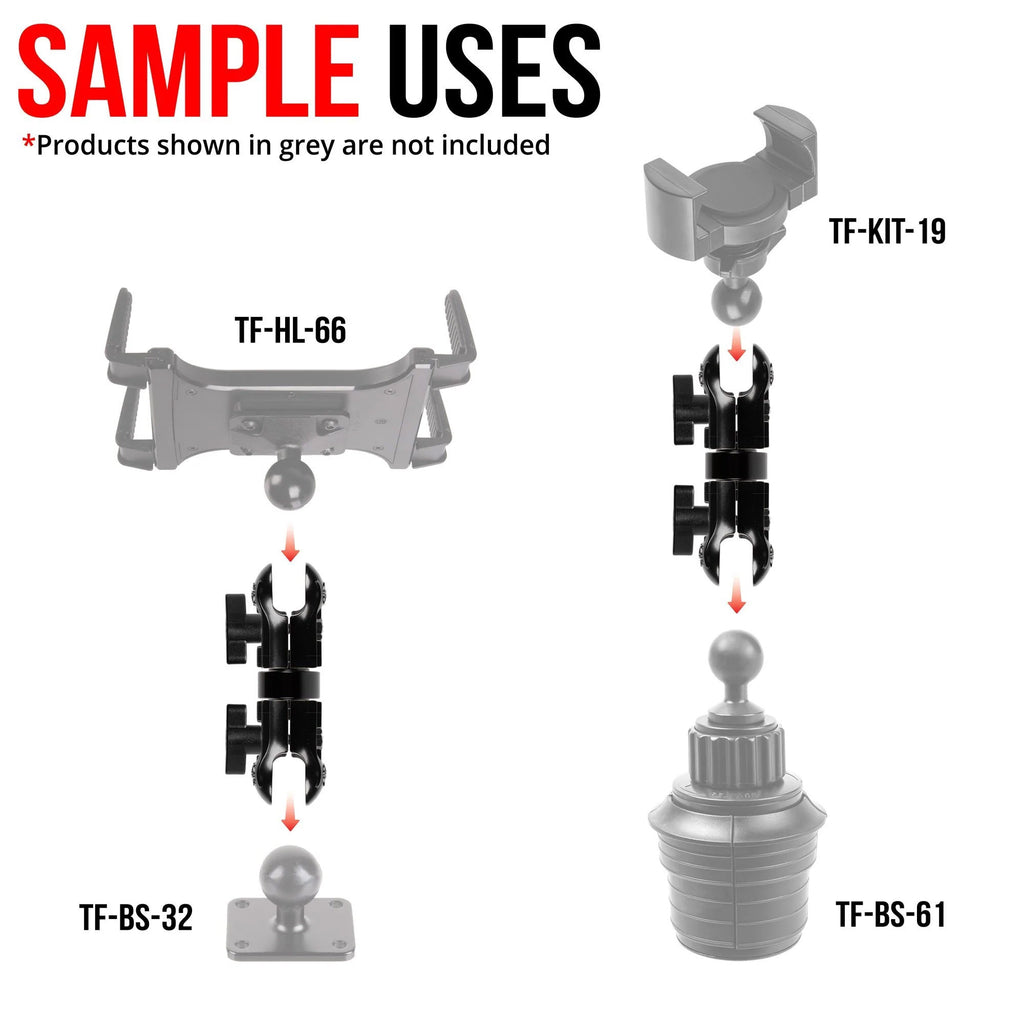 GRIP'R 3.75" Aluminium Adapter Arm – 20mm to 1"/25mm B-Size Socket