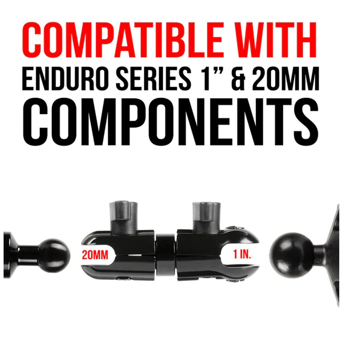 GRIP'R 3.75" Aluminium Adapter Arm – 20mm to 1"/25mm B-Size Socket