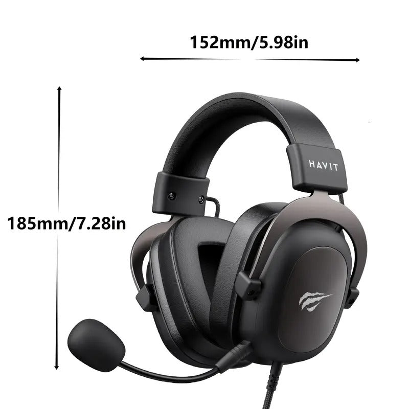Wired Gaming Headset with Noise-Cancelling Mic – Black