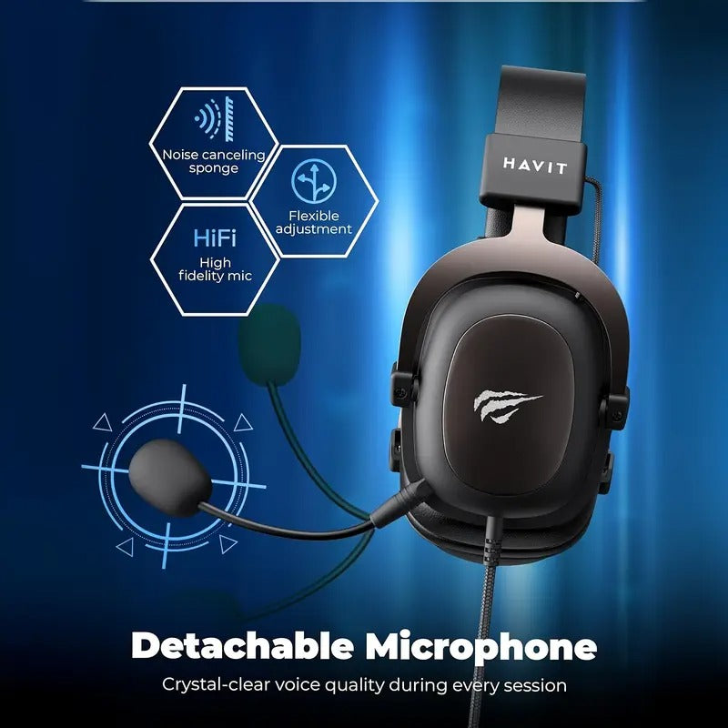 Wired Gaming Headset with Noise-Cancelling Mic – Black