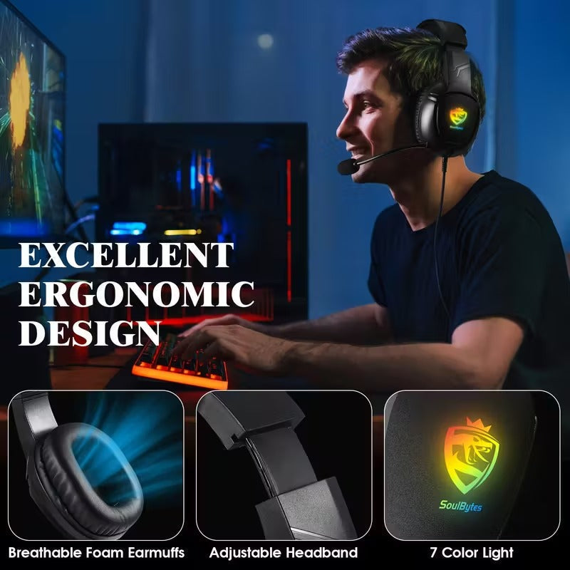 S20 Gaming Headset with 50mm Drivers & LED Mic