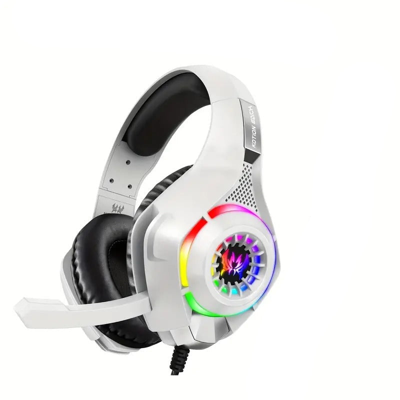 GS410 Gaming Headset with Mic & LED Lights – White