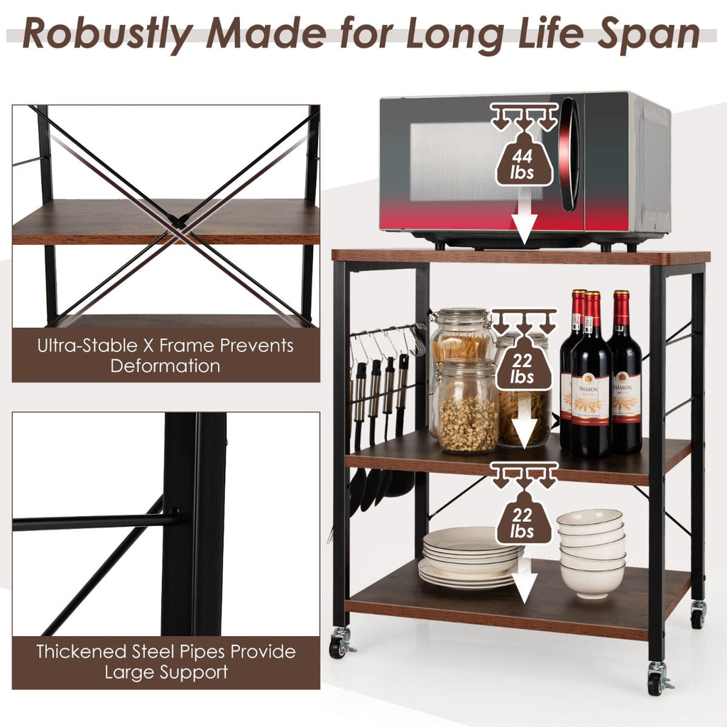 NNECW 3-Tier Rolling Storage Cart