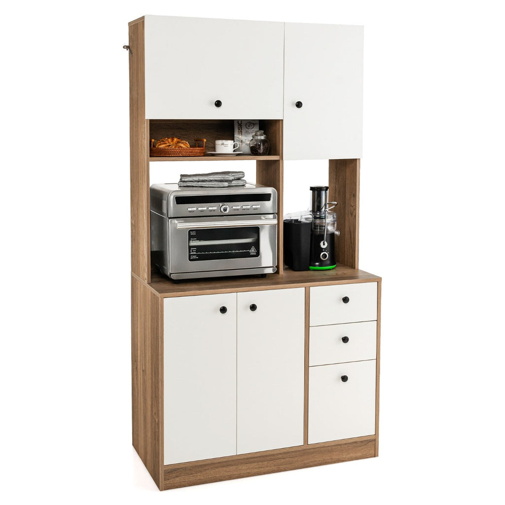 Freestanding Kitchen Pantry Cabinet with Adjustable Shelves