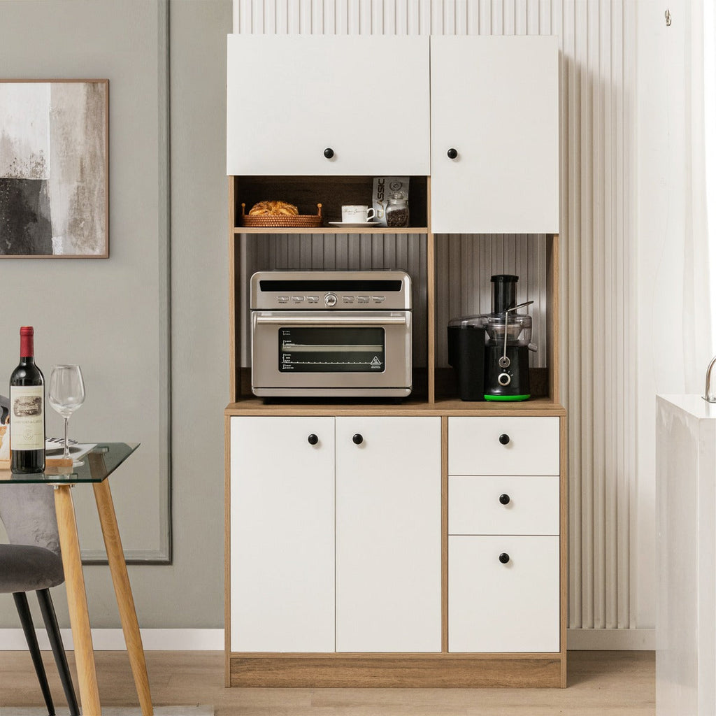 Freestanding Kitchen Pantry Cabinet with Adjustable Shelves